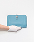 Hermes Dogon Belt Wallet In Blue Jean Clemence, front view